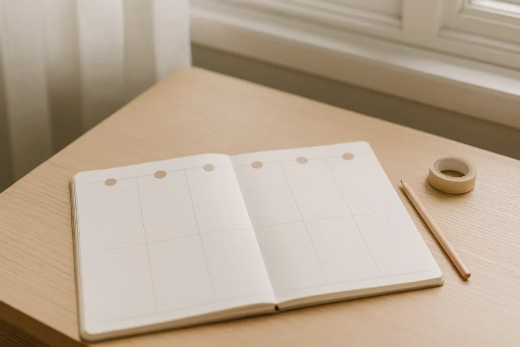 Weekly planner layout to track powerful manifestation affirmations and proof steps