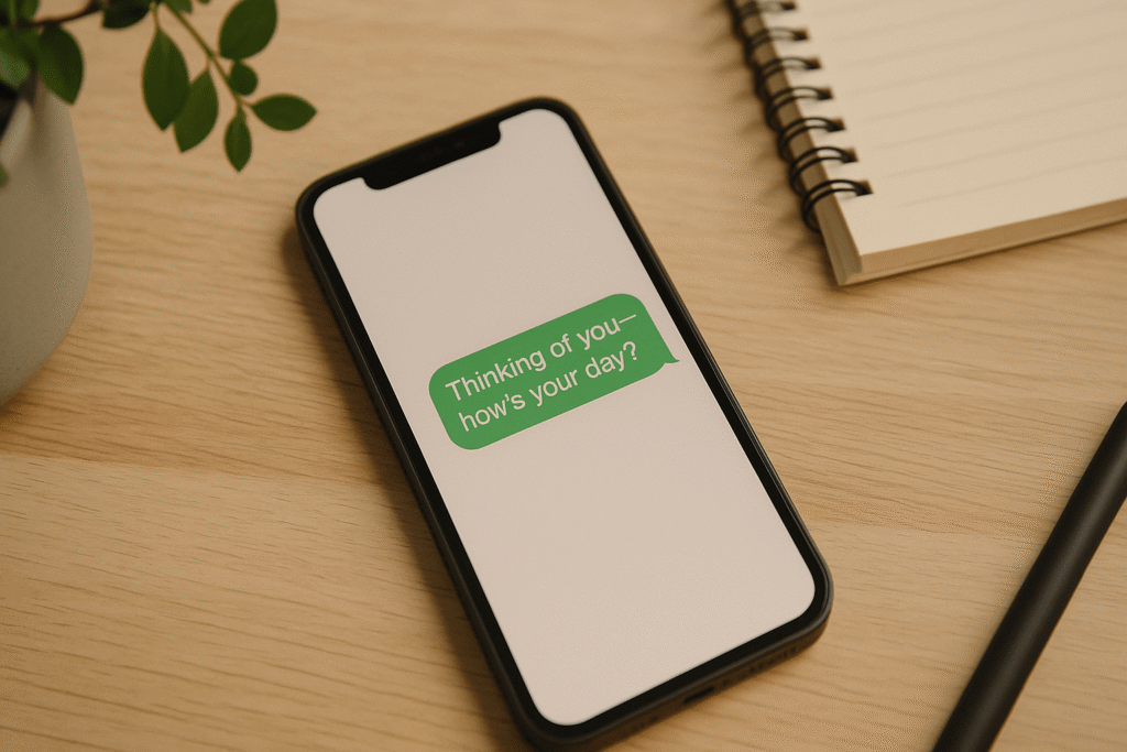 midday check-in text that keeps partners connected during busy schedules