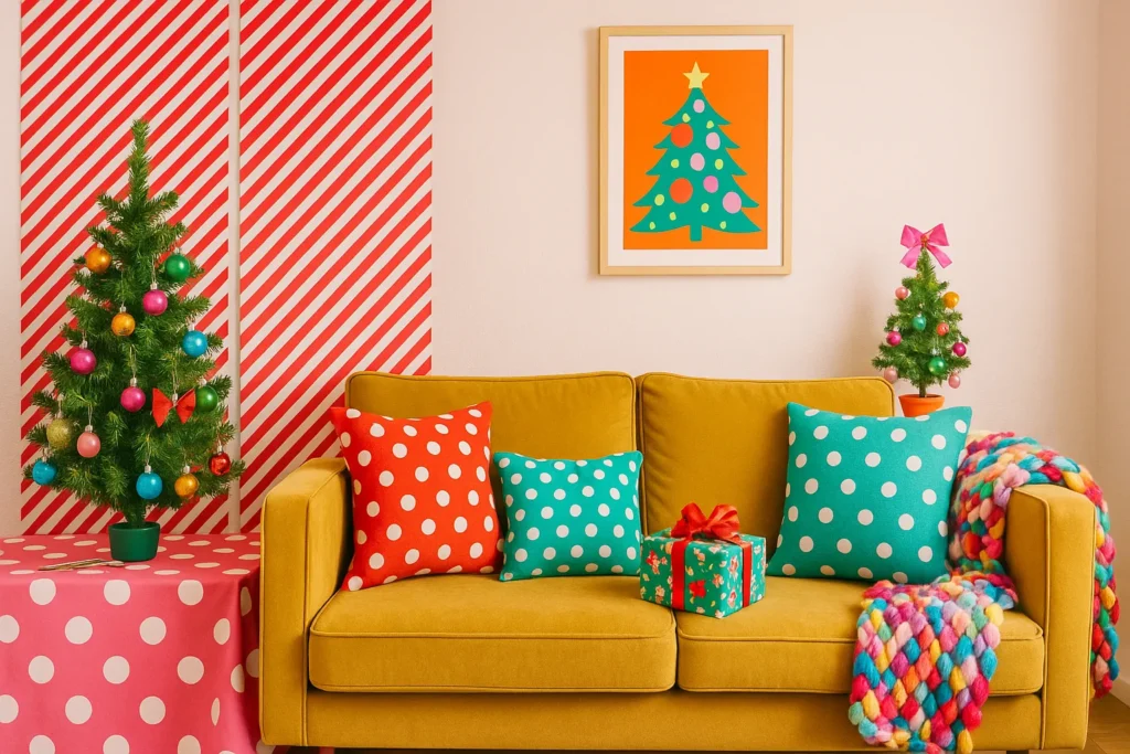 The BEST Kitschy Christmas Ideas – clashing Christmas decor corner