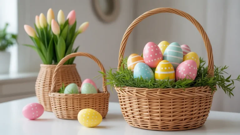Easter decorations: all Easter eggs in the basket