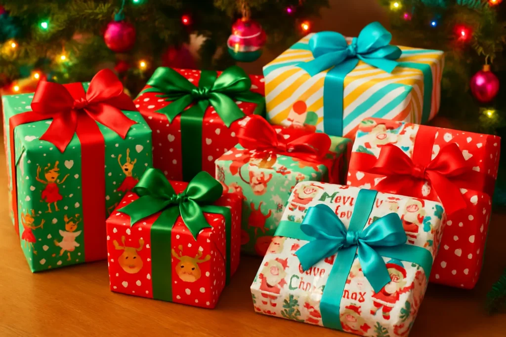 yourselflovehub.com retro wrapping paper Christmas ideas