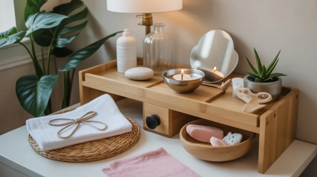 “Cozy Galentine’s Day ideas for a fun girls party with at-home spa masks, manicures and self-care.”