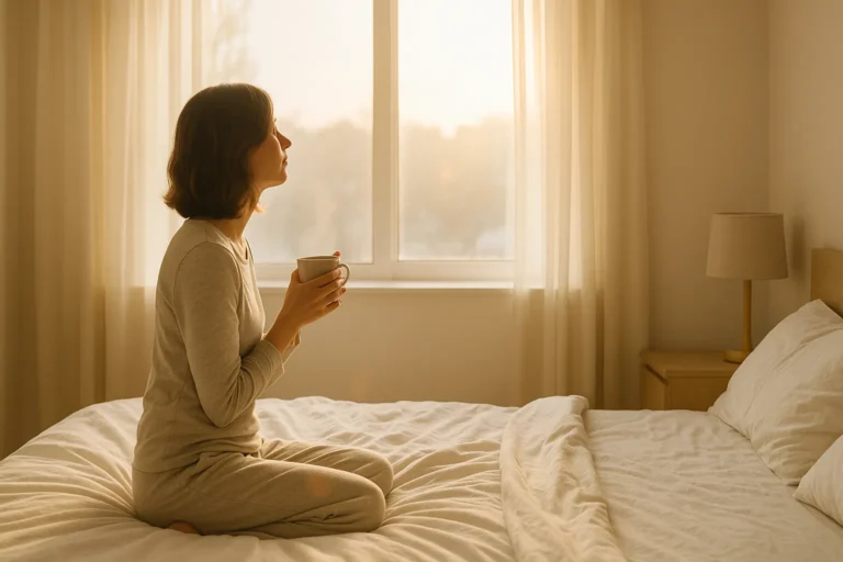 Morning calm scene hinting at gentle steps to love yourself again