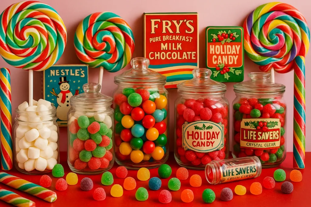 The BEST Kitschy Christmas Ideas – vintage candy Christmas display