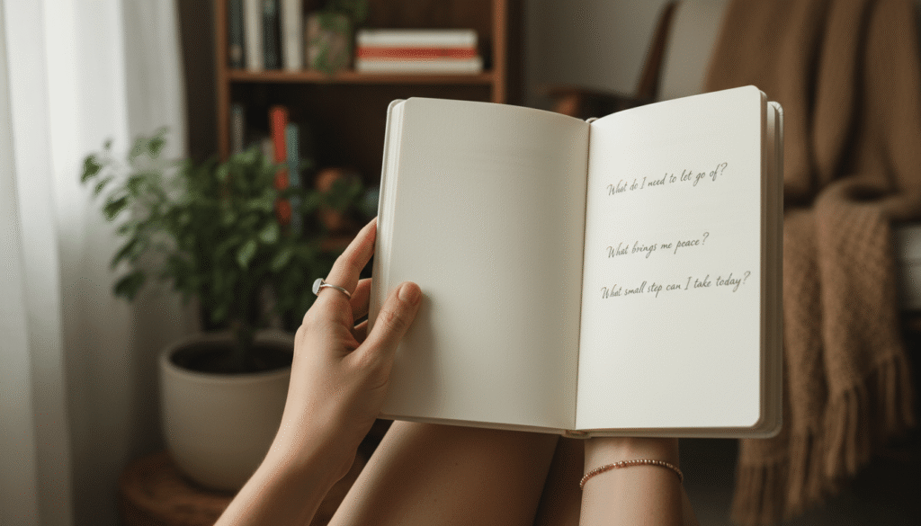 Journaling moment to pause, reflect, and acknowledge where you are.