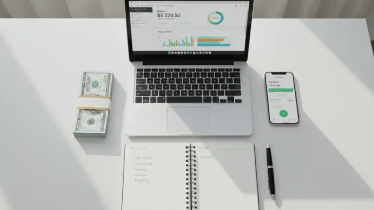 “Flat lay showing planning ideas on how to make $100 a day”