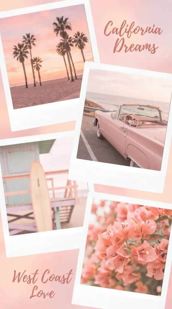 California Dreams Collage as Pastel Aesthetic Wallpaper Backgrounds