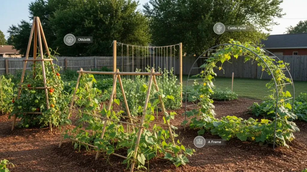 Different trellis ideas for easy vegetables that grow on a trellis