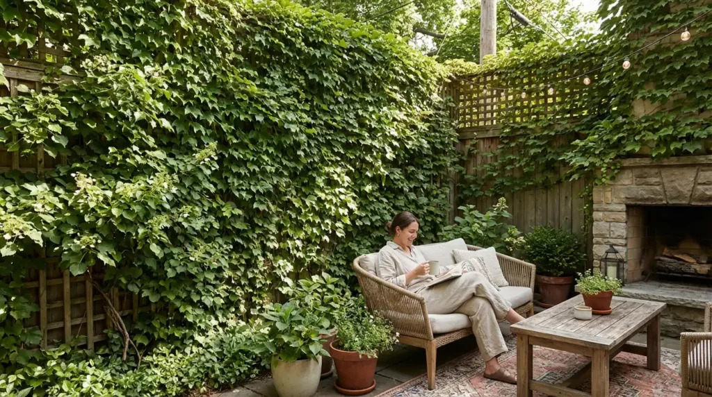 Best clinging vines for privacy creating a dense green screen on fence or trellis