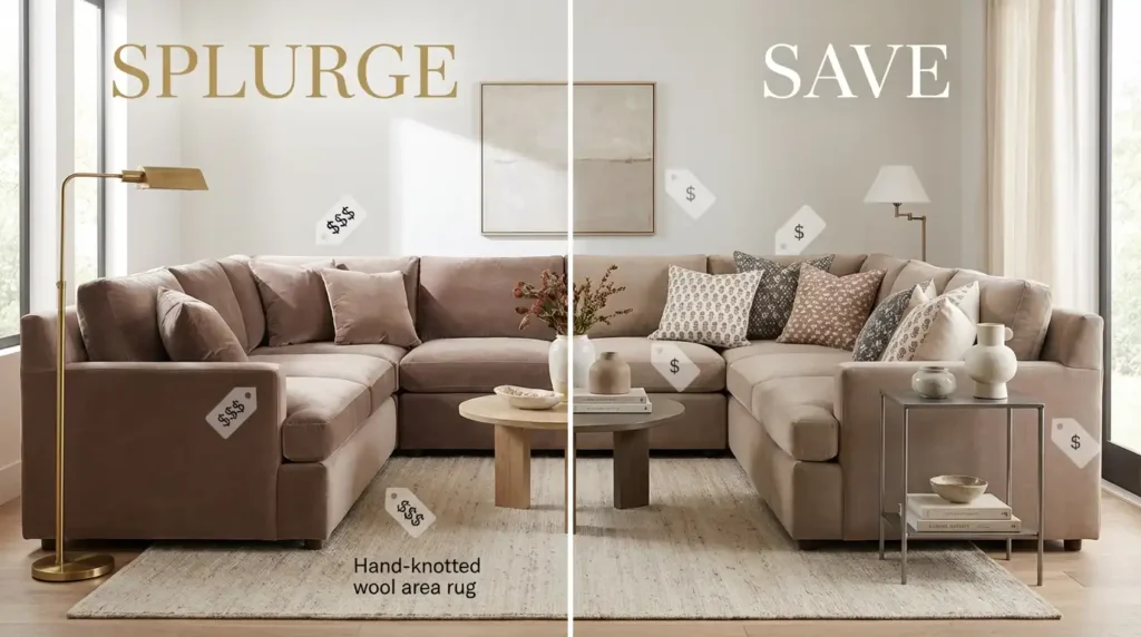 Smart Splurges and Saves — yourselflovehub.com budget decorating with smart splurges and affordable finishing touches