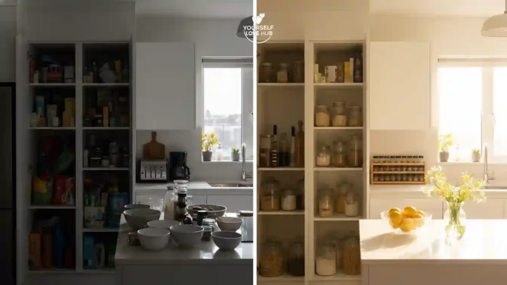 organized spring kitchen makeover by Yourself Love Hub