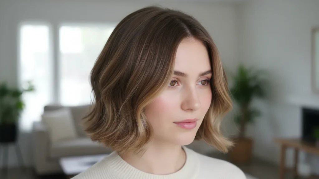 Neutral honey-beige balayage on short hair for fair skin softness — YourselfLoveHub.com