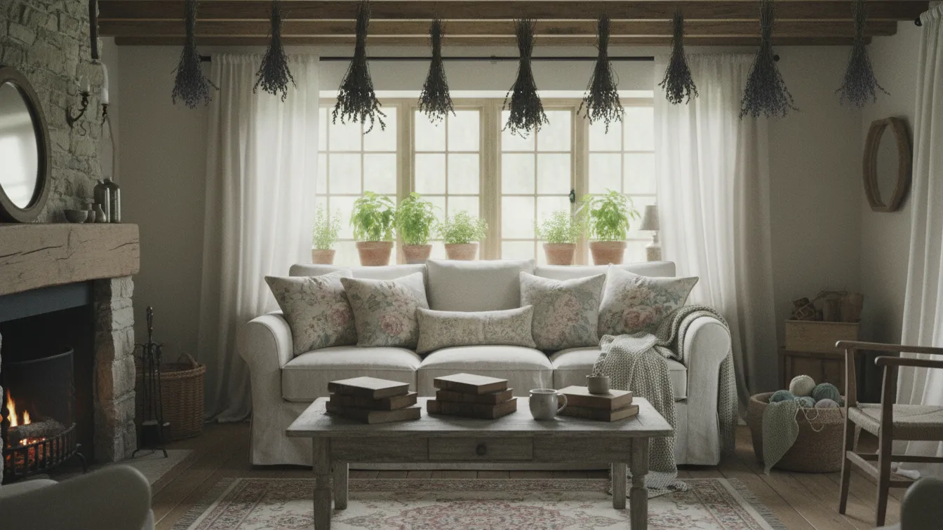 A room is shown in a cottagedecore