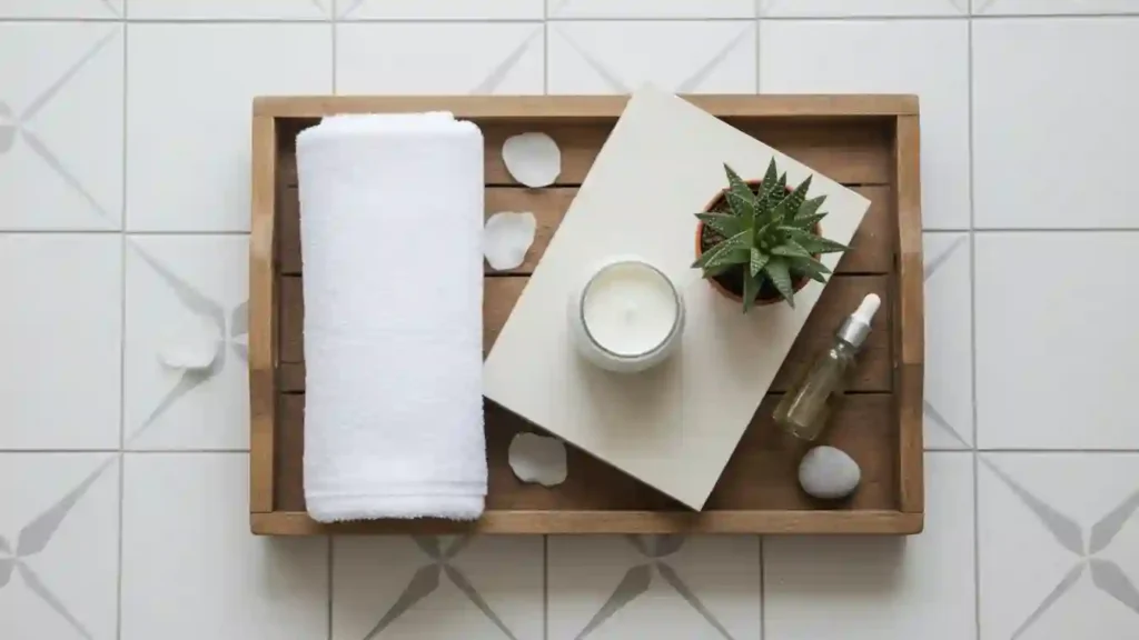 modern bathroom filled with shower plants around the vanity and shower creating a calming spa retreat at home