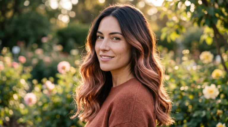 15 Pretty Rose Gold Balayage Ideas for Dark Hair Worth Saving