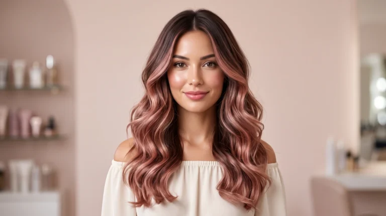 Rose Brunette Balayage: Soft, Romantic, and Effortlessly Trendy