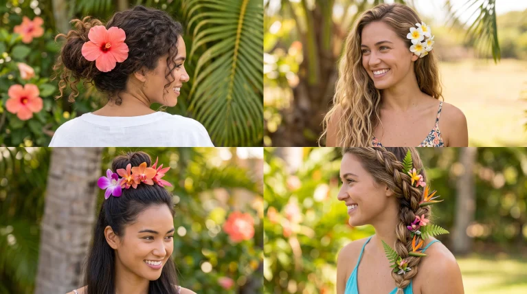 10 Tropical Flower Clip Hairstyle Ideas That’ll Make Your Hair Do a Happy Dance